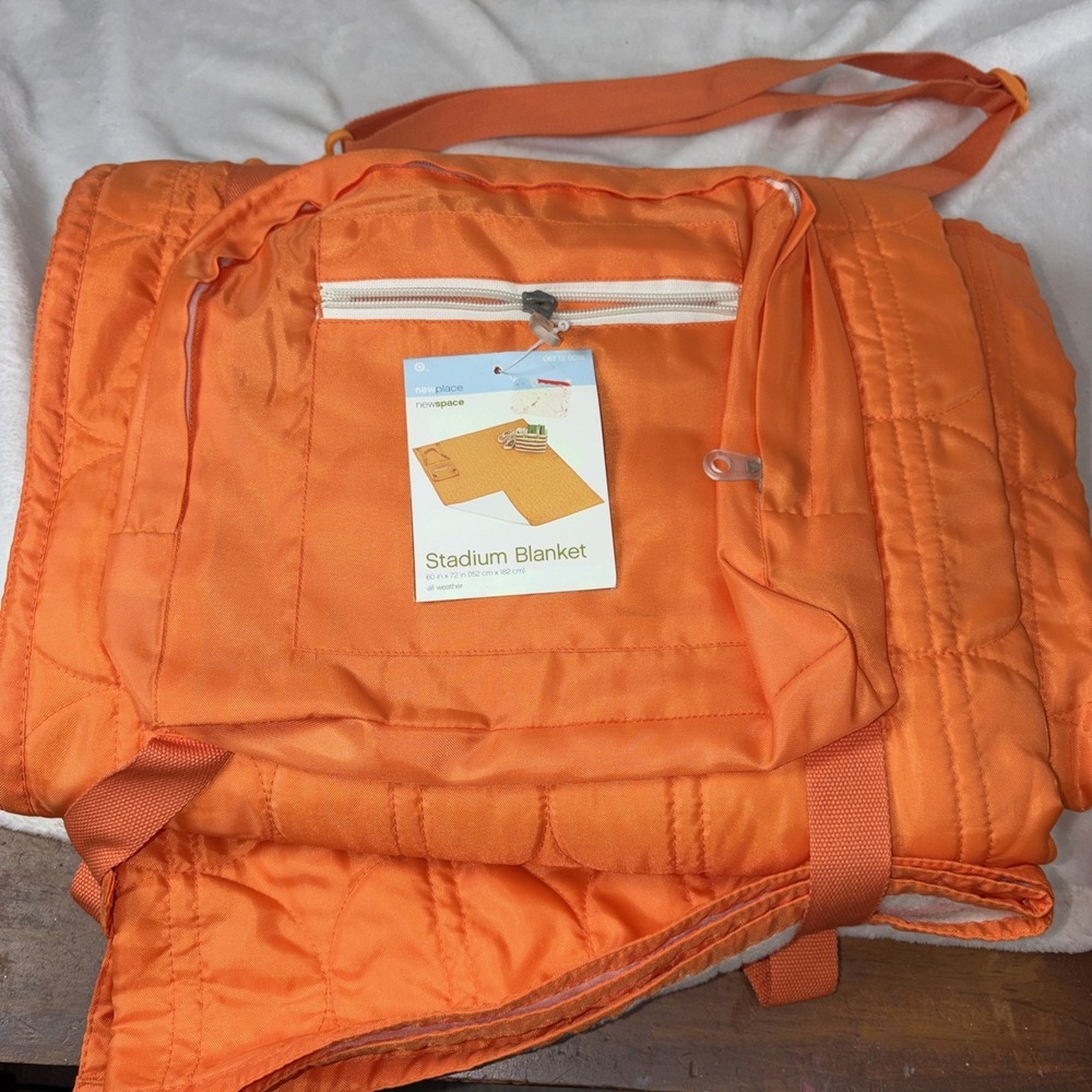 New space All Weather Stadium Blanket 60"x72" Bright Orange Camping Comfort